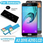 100% Оригинальный 4,7 ''AMOLED дисплей для Samsung Galaxy A3 2016 A310 A310F A3100 Полный ЖК сенсорный экран Запасные части