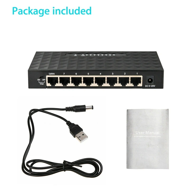 USB Mini Lan Poe Ethernet сетевой настольный коммутатор 8 портов 10 100 Мбит/с быстрый