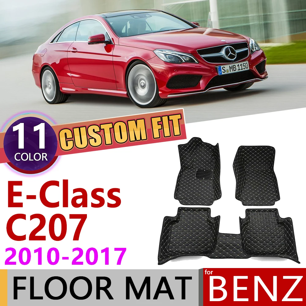 Кожаные автомобильные коврики на заказ для Mercedes Benz E Class Coupe C207 2010~ 5 мест коврик для ног Аксессуары для ковров E200 E250 E300
