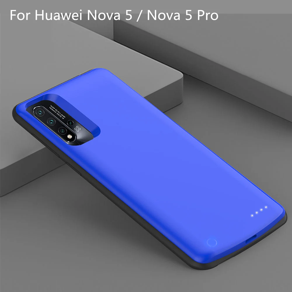 Nova5 Nova5 Pro Blue Для huawei Honor 20 Pro Nova 5 Pro 6500 мАч, чехол для зарядного устройства, расширенный аккумулятор, резервный источник питания, защитный чехол, чехол для задней панели, Fundas - Цвет: Nova5 Nova5 Pro Blue