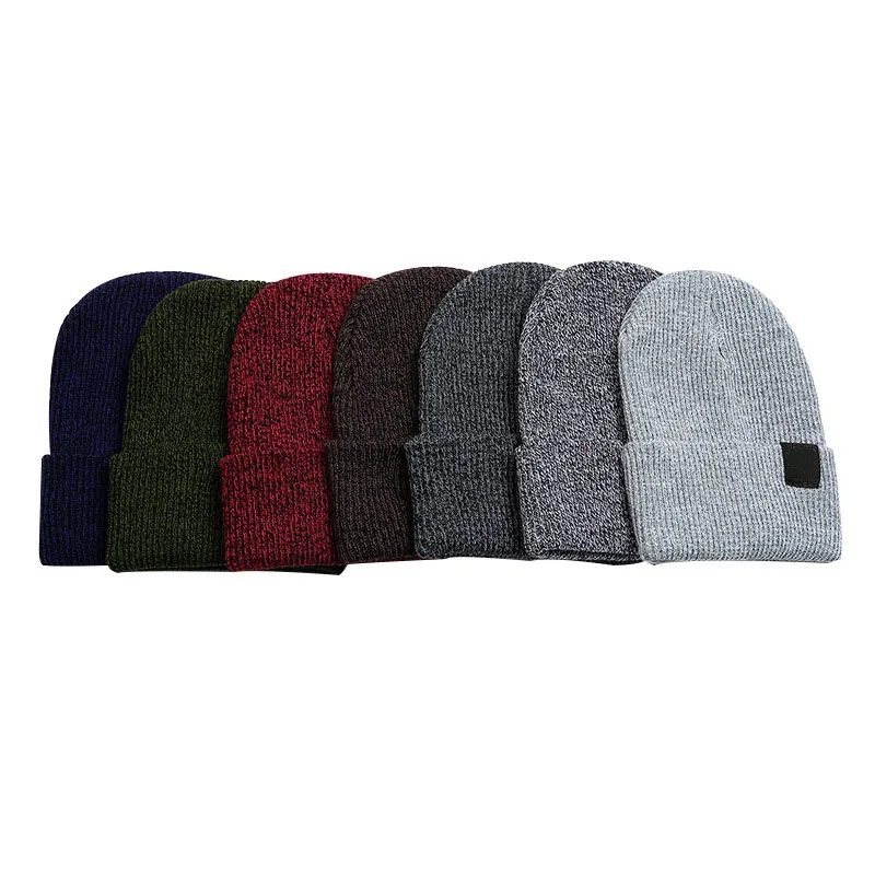 Хепберн бренд унисекс Зимний вязаный с манжетами Дыня Кепка черепом мешковатые