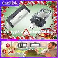 sandisk otg usb flash drive 32gb 16gb usb 3 0 dual mini pen drives 128gb 64gb pendrives for pc and android phones for shipping