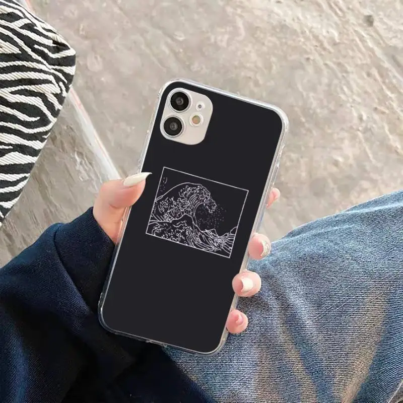 

The Great Wave off Kanagawa Phone Cases Transparent Clear for iPhone 11 12 mini pro XS MAX 7 8 6 6S Plus X 5S SE 2020 XR