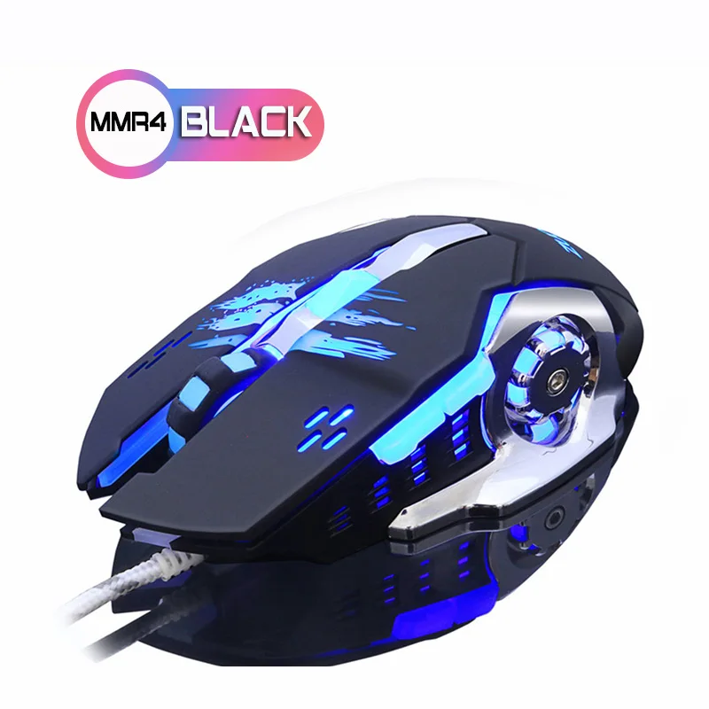 ZUOYA игровая мышь dpi, регулируемый светодиодный, яркий, проводной, оптическая, USB, геймерская мышь, игровая мышь для ПК, компьютера, ноутбука, профессиональная - Цвет: MMR4 BLACK