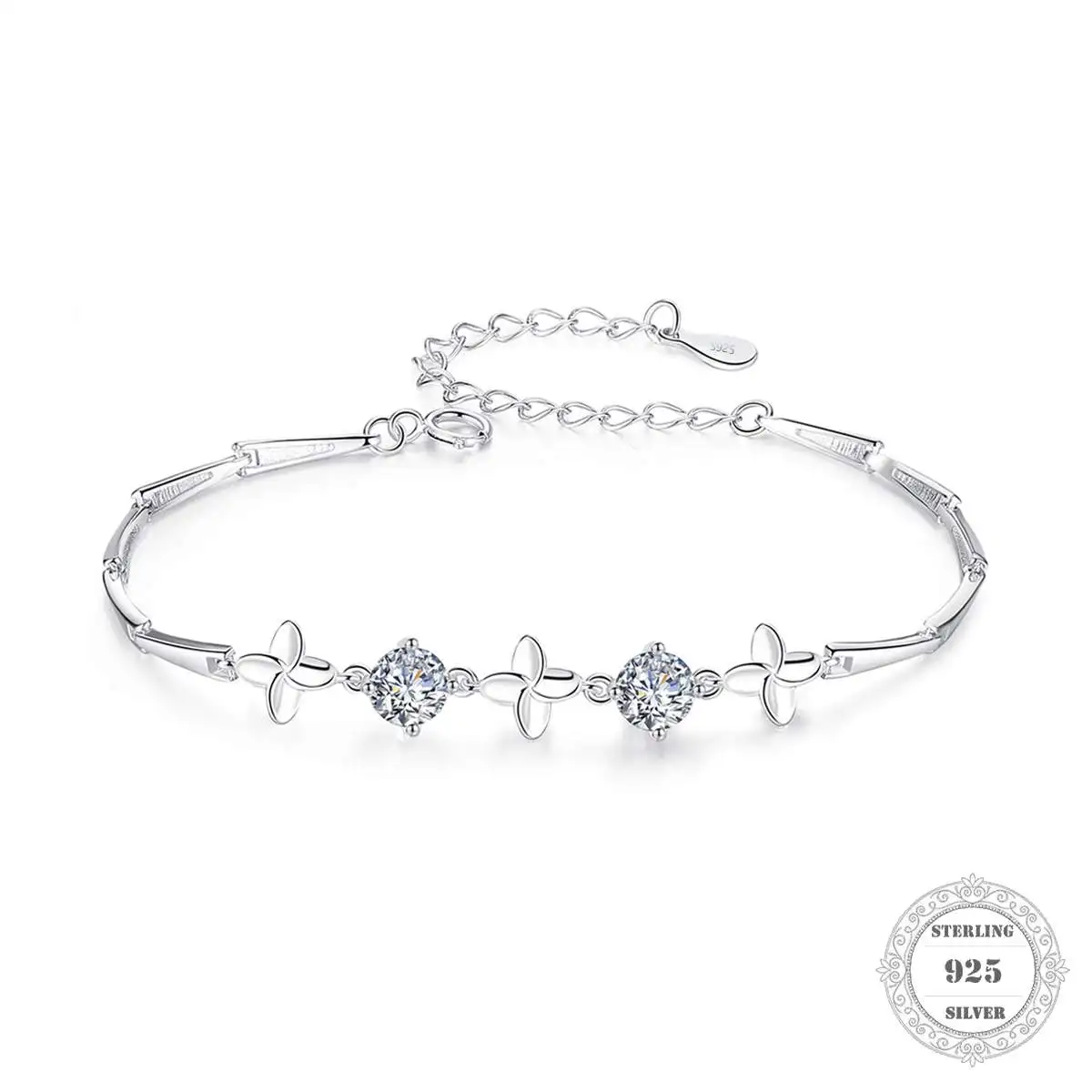 ЦИРКОНИЕВЫЕ камни браслет 2020 Весенняя Новинка звено цепи 925 стерлингового