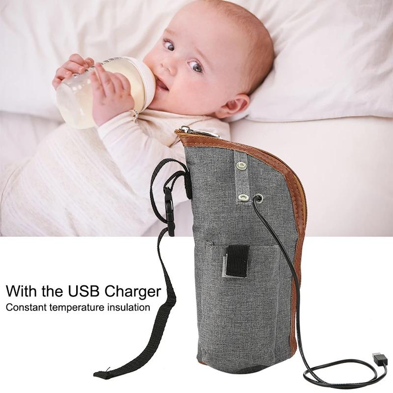 

Portable Bottle Warmer Zippered Compact USB Electric Bottle Temperature Bag Portable Bottle Sleeve Outdoor Travel Baby Bottle Ba