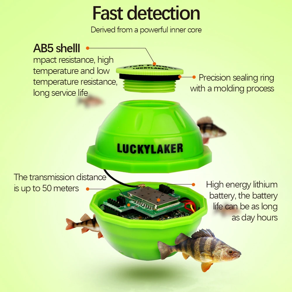 Беспроводной эхолот Lucky FF916 рыболокатор с Wi-Fi глубина 50 м/130 футов для IOS и Android |