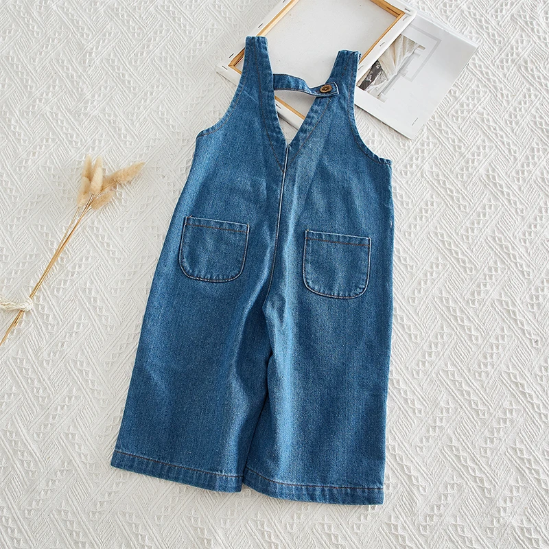 Детский джинсовый комбинезон weLaken штаны с подтяжками в Корейском стиле для