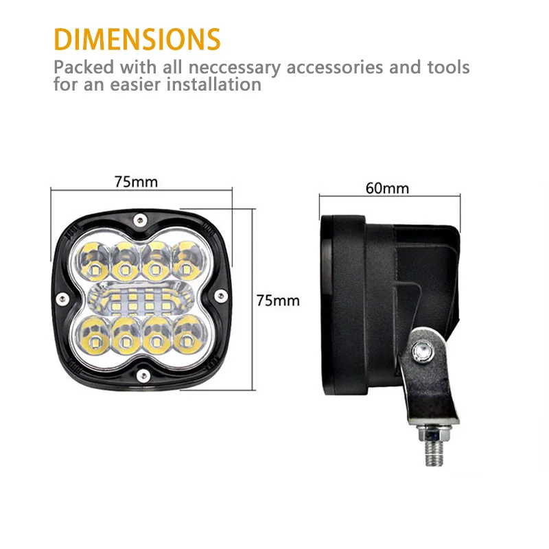 Автомобильная светодиодная фара противотумансветильник 4x4 для джипа мотоциклы