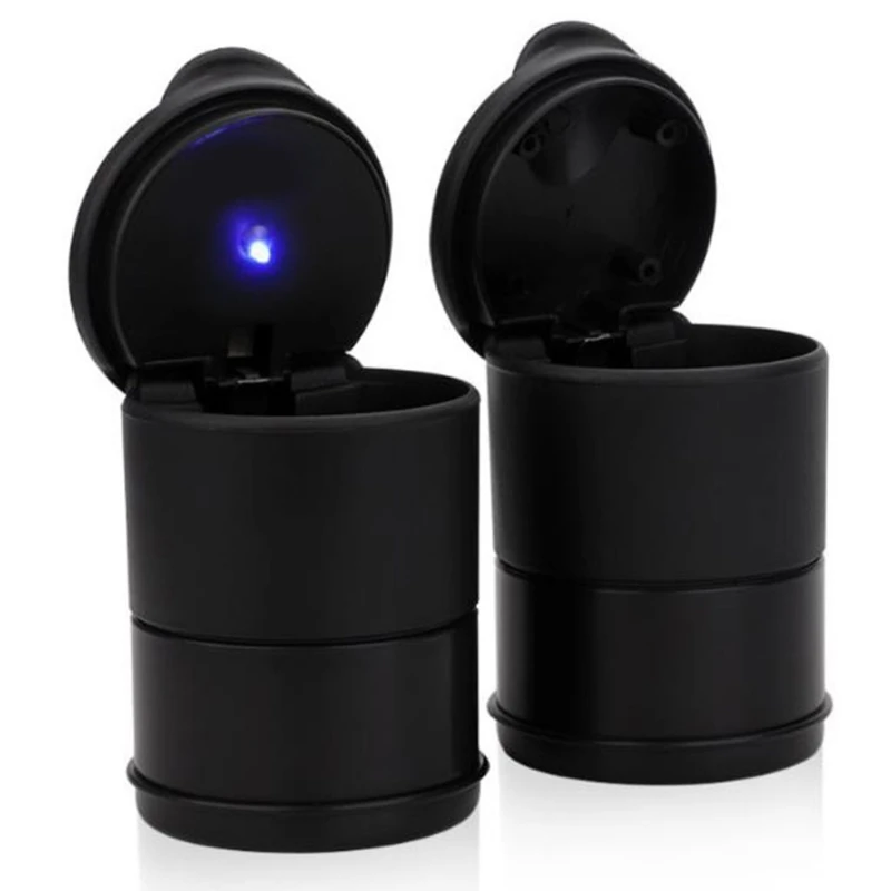 

1PCS Car LED Ashtray Garbage Coin Storage Cup Container Universal Size With Lid