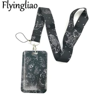starry animal lanyard credit card id holder bag student women travel card cover badge car keychain gifts accessories