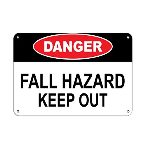 

Nice Safety Warning Metal Signs 8X12 Danger Fall Hazard Keep Out Hazard Sign Fall Hazard Signs,Parking Sign Sign Funny Pub Home