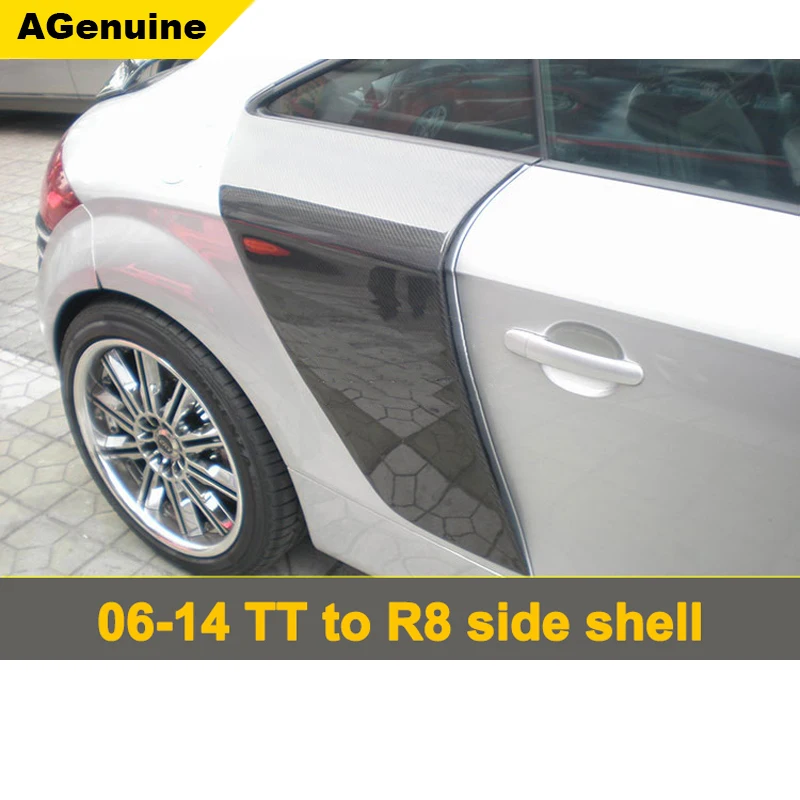 

Hi-end Carbon Fiber R8 Look Side Shell Spoiler Plate Car Body Side Fenders For Audi TT TTS MK2