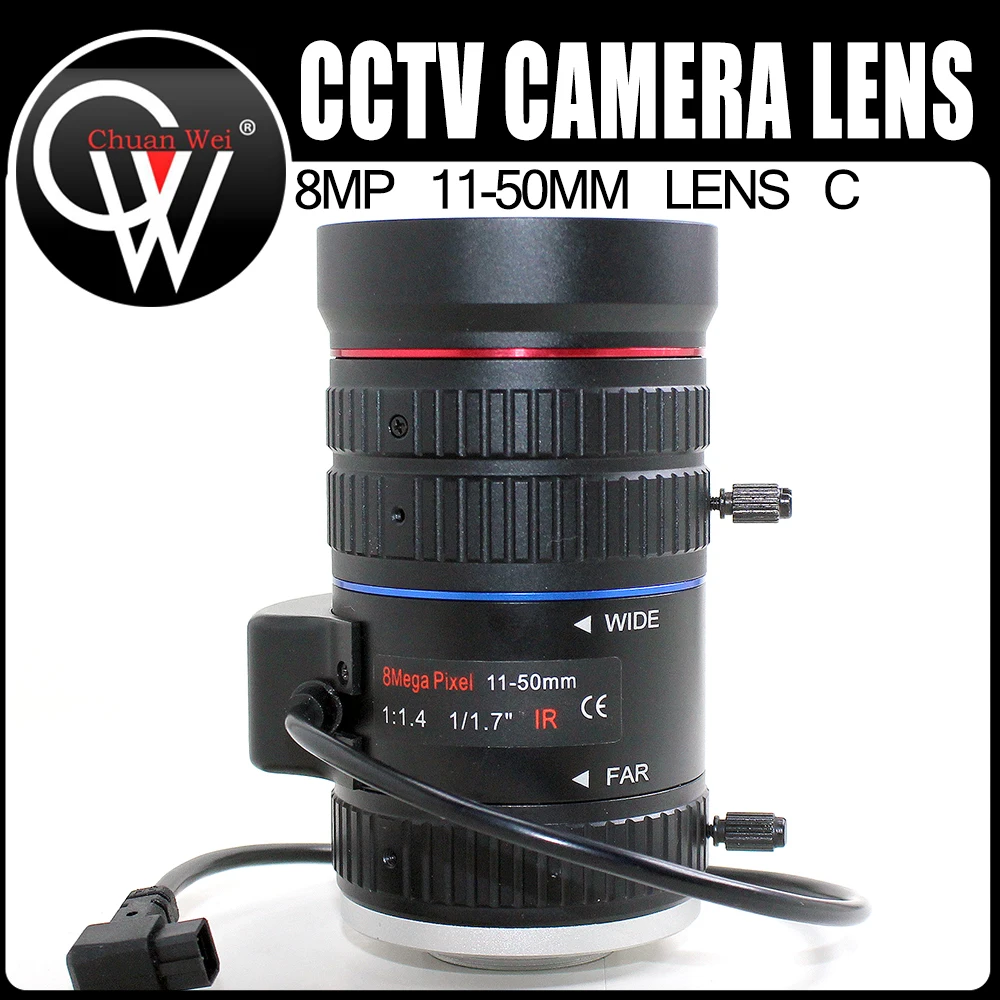 

Starlight 4K Lens 8 Megapixel Varifocal CS Mount 1/1.7 inch 11-50mm Long Distance View DC IRIS For Face Recognition 4K Camera