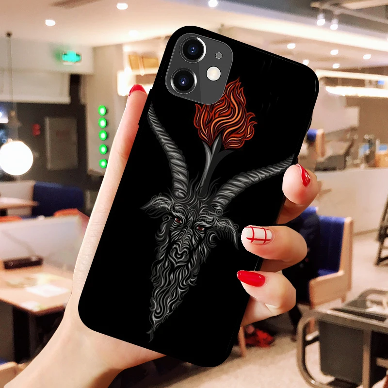 

Highquality and ultrathin TPU silicone Goat headed Satan mobile phone case for iPhone 11 12 Pro x XR XS max 5 6 7 8 plus se