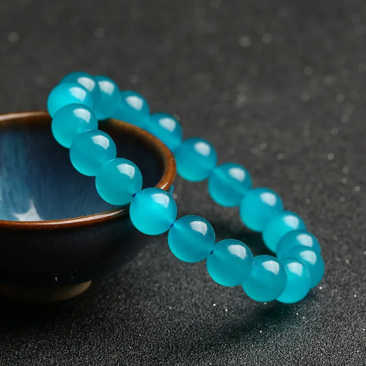 

Natural Icy Tianhe Stone Single Circle Bracelet Popular Fashion Fine Jewelry Ladies Amazonite Beaded Bracelets Women/Man A0001