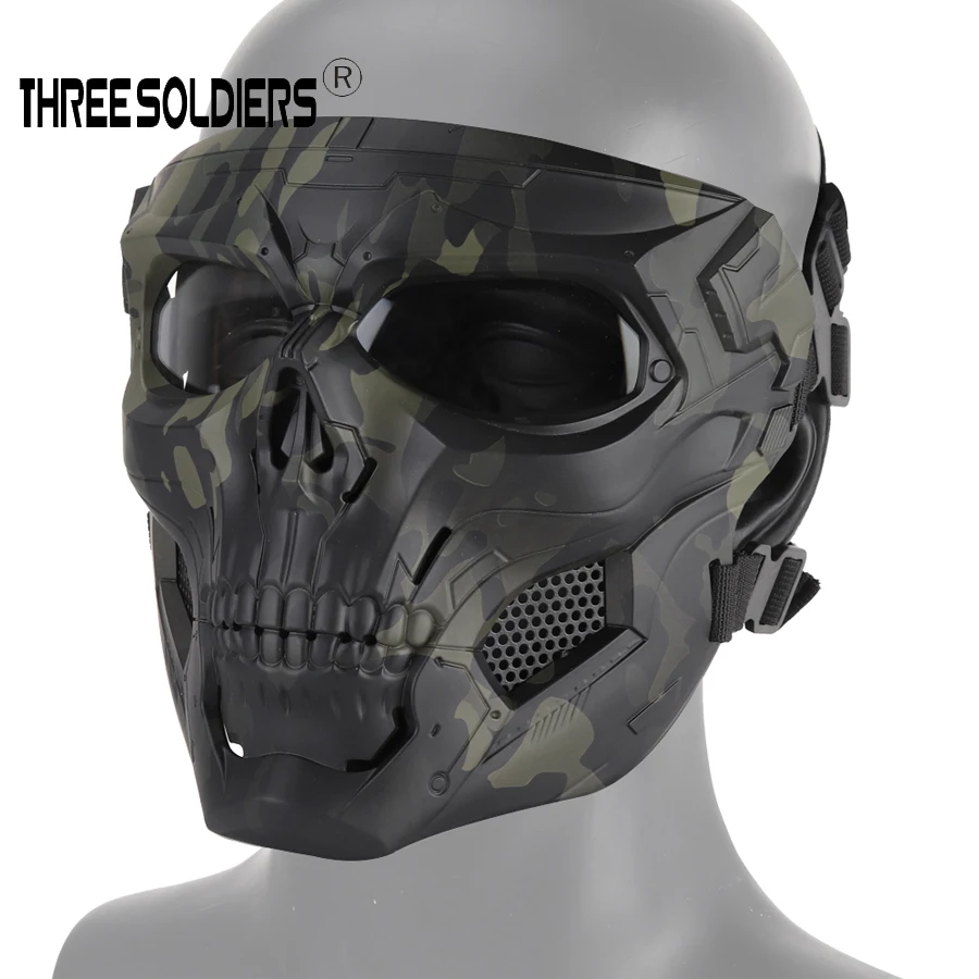 

Тактическая Маска для лица, страшная форма черепа, ударопрочная защита, аксессуары для костюмов на Хэллоуин и вечеринку