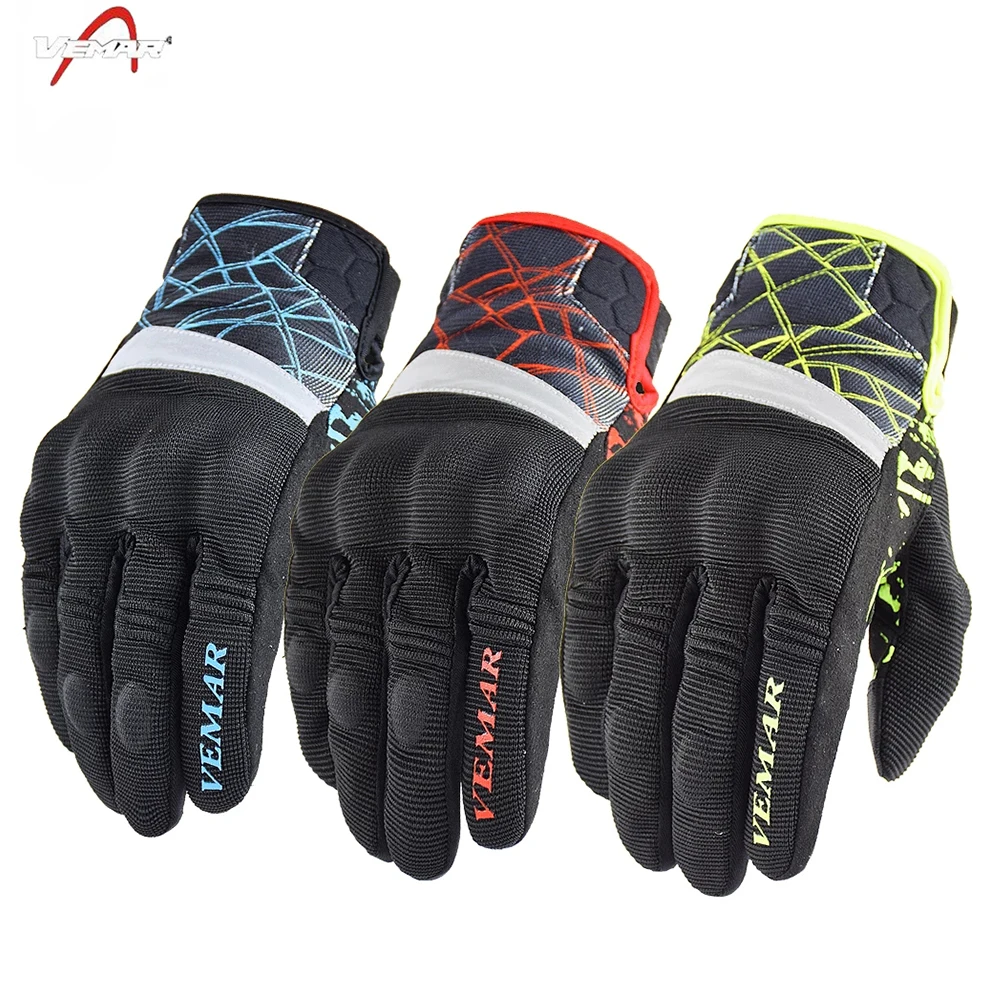 

Motorcycle Gloves Women Men Summer for VEMAR Touch Screen Moto Guantes Full Finger Motocross Motorbike Racing Riding Retro