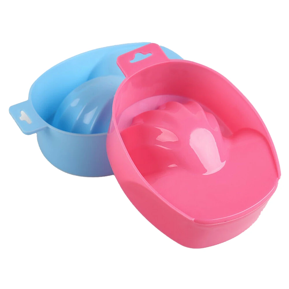

2Pc Professional Plastic Nail Art Hand Wash Remover Soak Bowl DIY Salon Spa Bath Treatment Tray Manicure Finger Tool Equipment