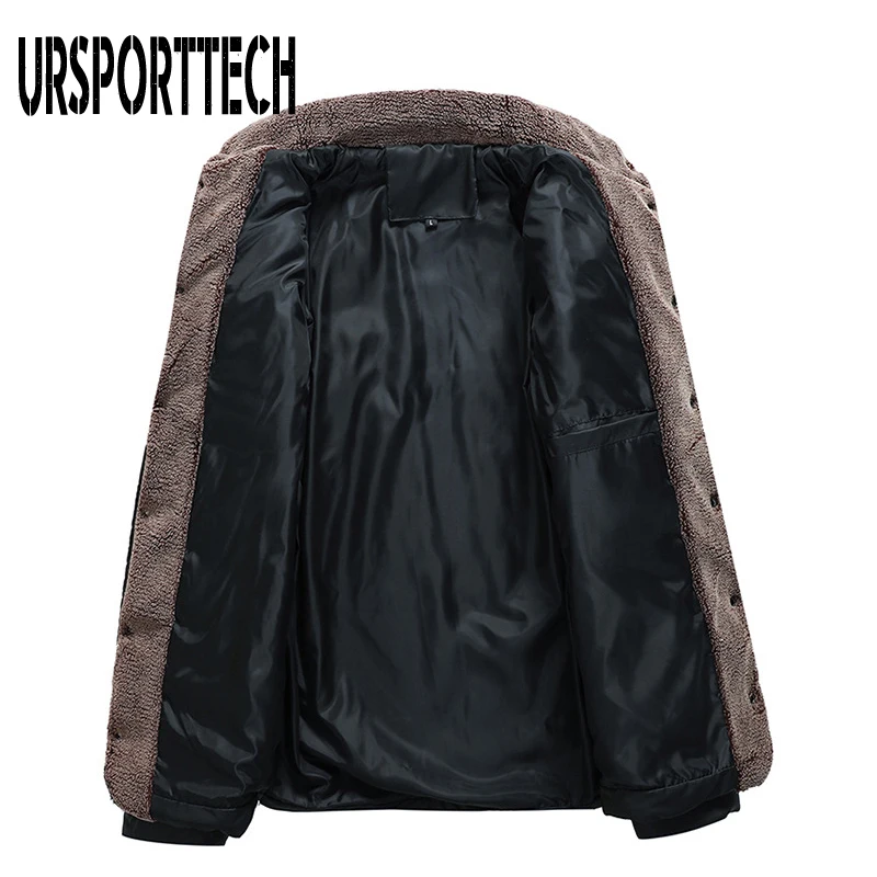 URSPORTTECH Winter Jacket Men Warm Parkas 2020 Casual Stand Collar Men's Coat Single Breasted Thick Outerwear Men Clothing 5XL