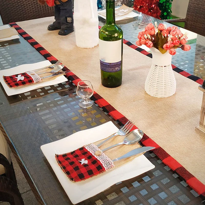 30 шт. джутовая Мешковина кружевной мешочек для столовых приборов свадебная вилка