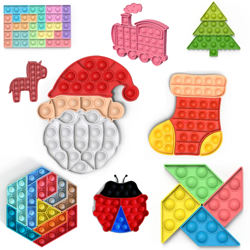 Enlarge Fidget Toys Puzzle Bubble Stress Relief Toys Adult Children Sensory Toys For Alleviating Special Needs Of Autism Christmas Gift