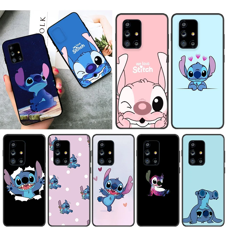 

Silicone Cover Disney Cute Lilo Stitch For Samsung Galaxy A52S A72 A71 A52 A51 A12 A32 A21S A73 A13 A53 4G 5G Black Phone Case