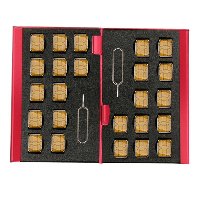 Алюминиевый футляр для хранения чехол телефона с отделением карт Nano SIM и pin |