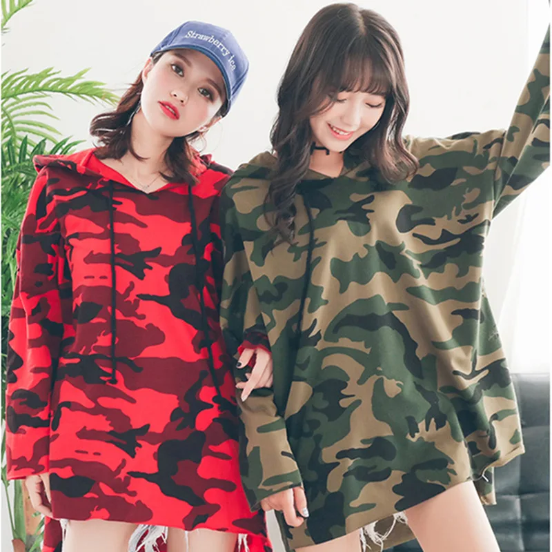 Панк камуфляж оверсайз толстовка хип хоп с длинным рукавом Повседневные hoddies
