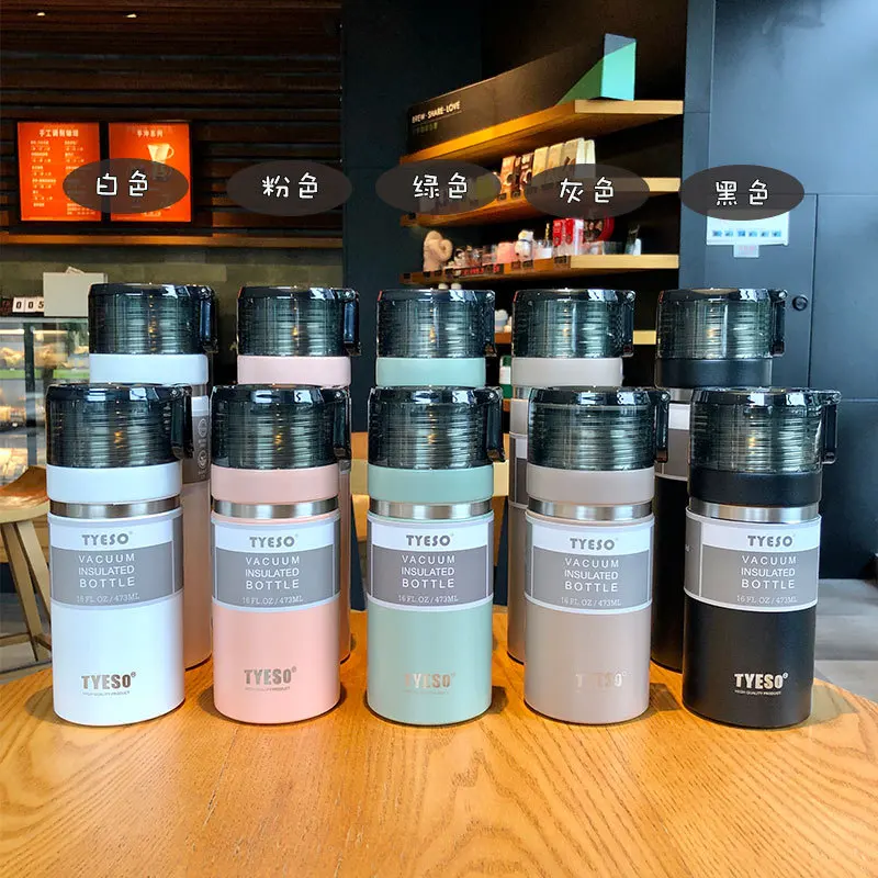

Thermos Mug With Straw Stainless Steel Lid Thermal Insulation Straight Cup Thermal Water Bottle Tumbler Thermocup