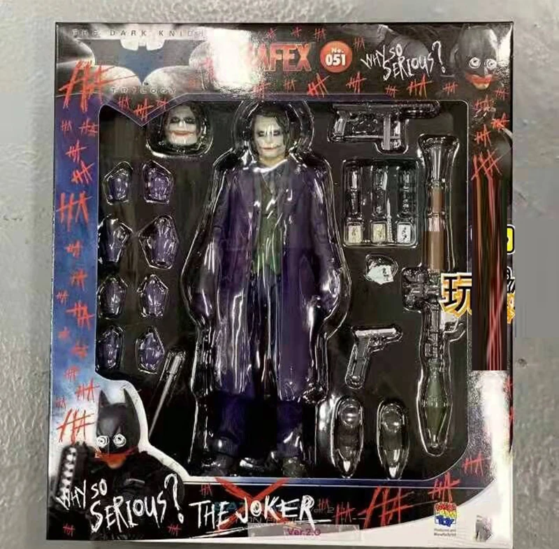 Экшн-фигурка Джокера MAFEX 051 коллекционная игрушка с шарнирным соединением 15 см -