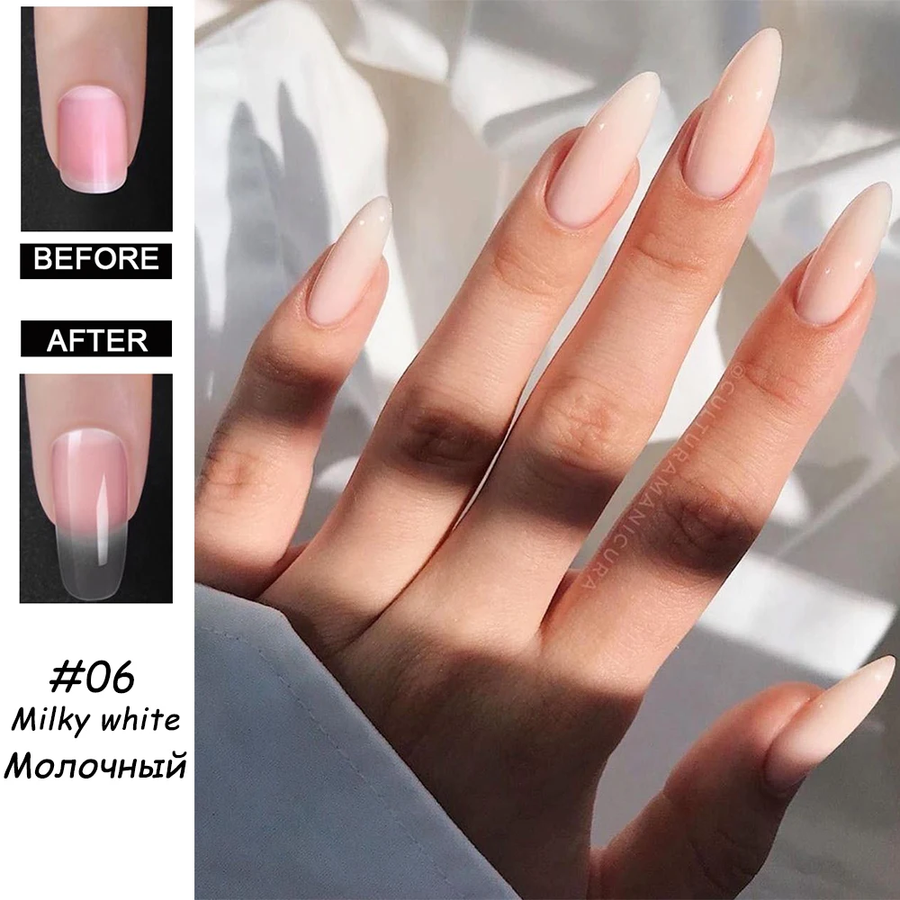 Акригель для наращивания ногтей 15 мл нюдовый розовый быстрого французский