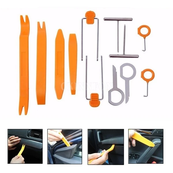 

100Set 12Pcs/Set Car Door Clip Panel Radio Removal Tool Car Radio Door Clip Panel Trim Dash Audio Removal Pry Tool Repairing