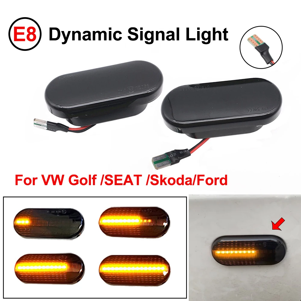 Dynamic LED Side Marker Signal Light Indicator Lamp For SEAT Leon 1P Ibiza Mk3 6L Mk4 6J Toledo Exeo Sedan Exeo Sedan
