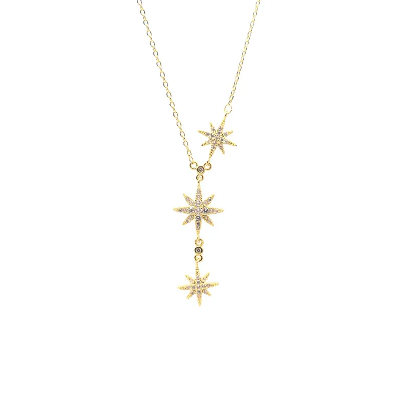 

CH-994 Korean fashion new eight-pointed star necklace ins net red wild clavicle chain trendy women's simple temperament neckwear