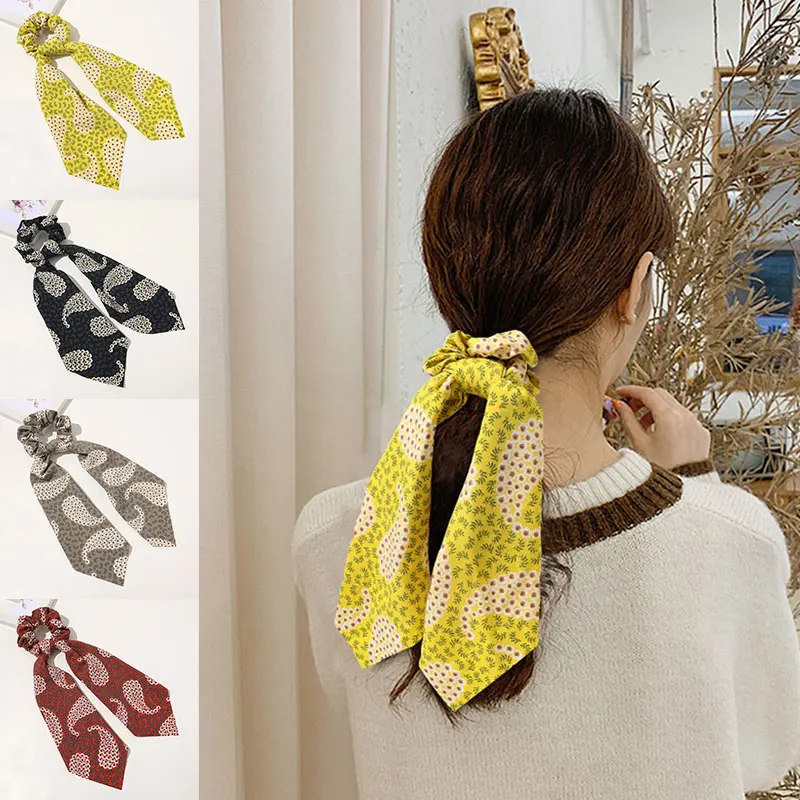 Модные резинки для волос повязка с большим принтом кешью веревочное кольцо