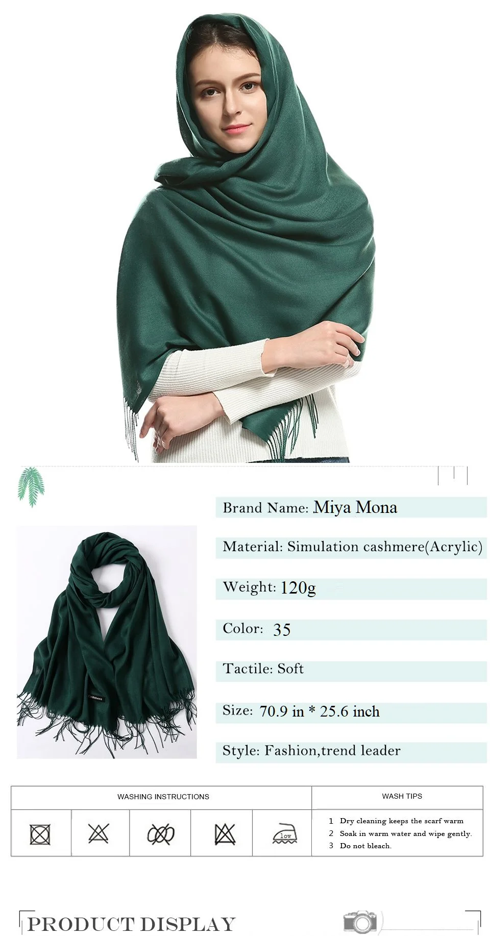 M MISM мягкий 70,9 дюймов/180 см зимние однотонные шарф Для женщин модные шарфы класса люкс из кашемира для девочек Теплая повязка шали с кисточками пончо
