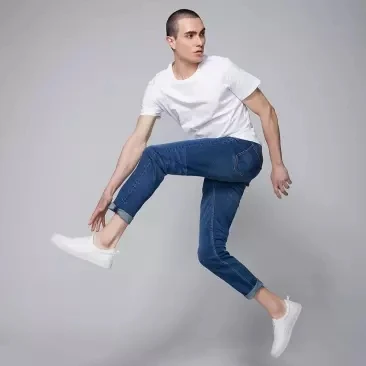 

Xiaomi Cottonsmith Classic trend jeans Loose comfortable Men slim fit denim jeans Trousers Casual Straight Elasticity pants