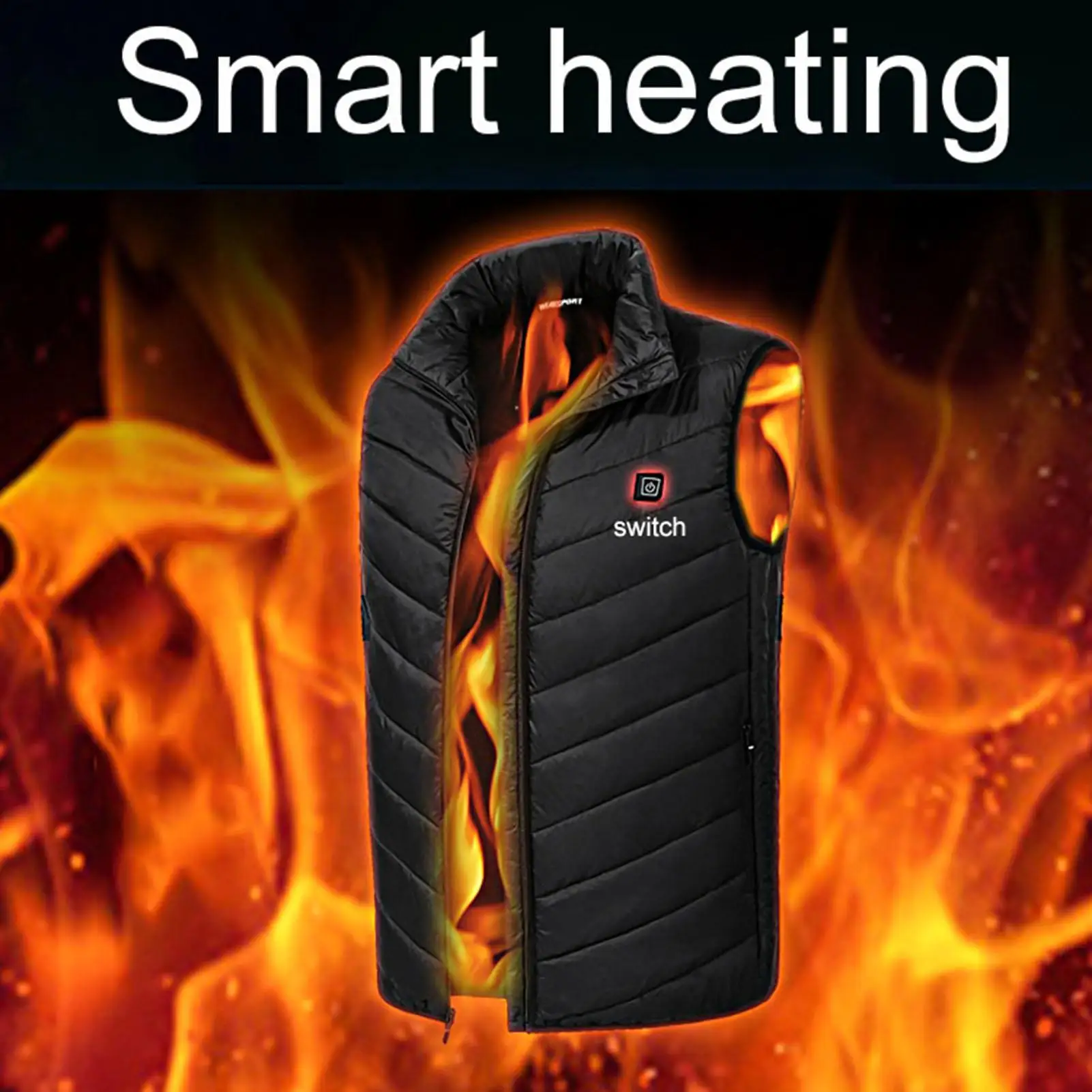 

Men Winter USB Safe Intelligent Constant Temperature Vest Thermal Waistcoat