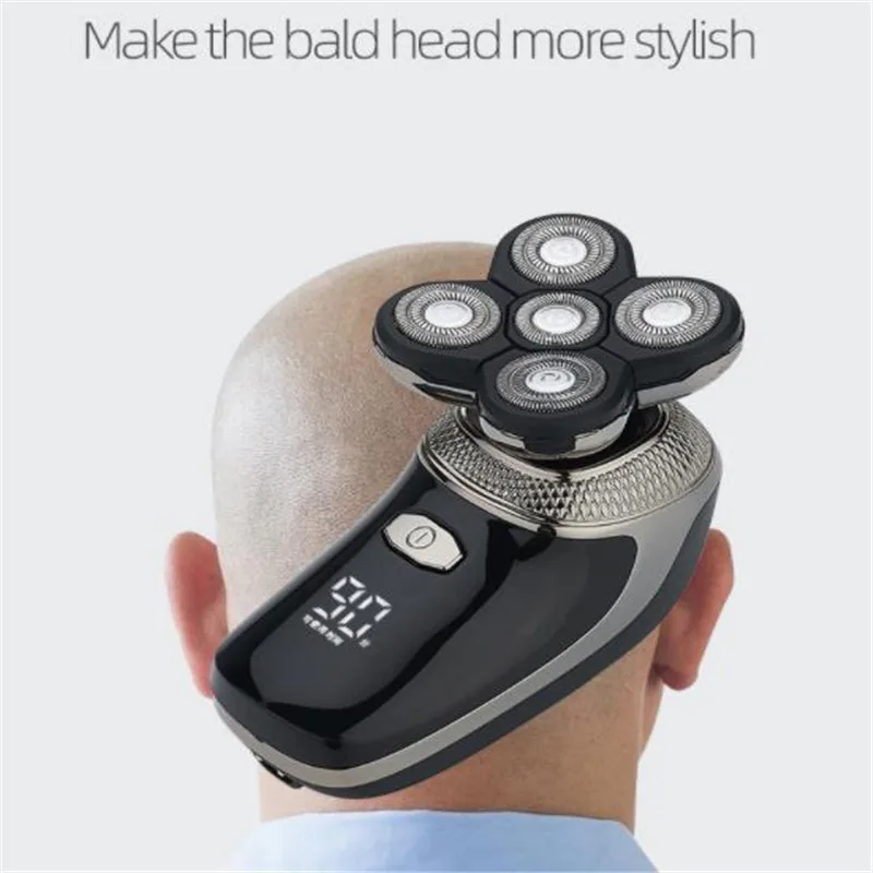 5d Man Skull Razor Floating Rotary Shaving Machine Barehead Shave Beard Face Grooming Clipper