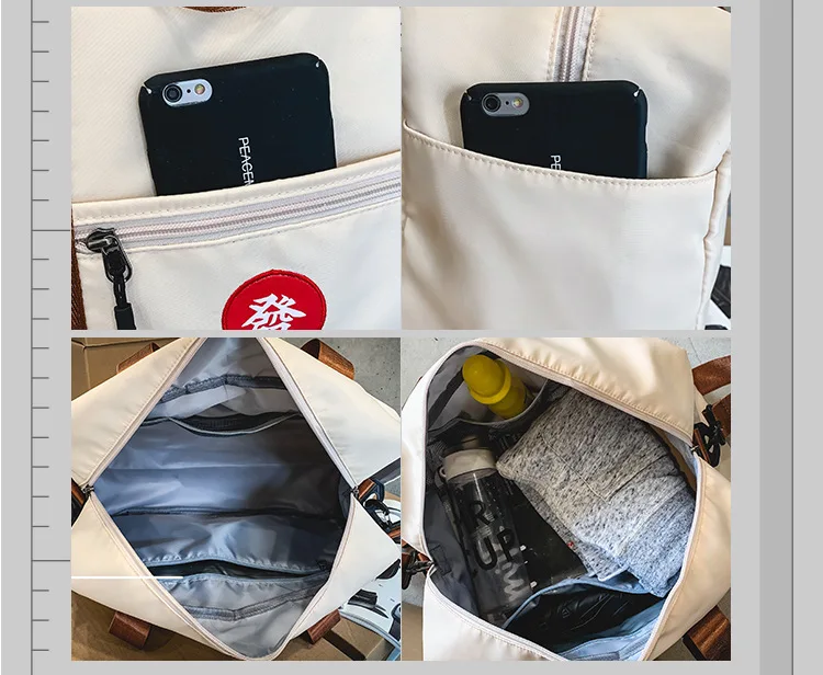 Letter Print Waterproof Large Capacity Oxford Travel Bag Unisex Zipper Fitness Gym Handbag Shoulder Messenger Bag Duffle Luggage