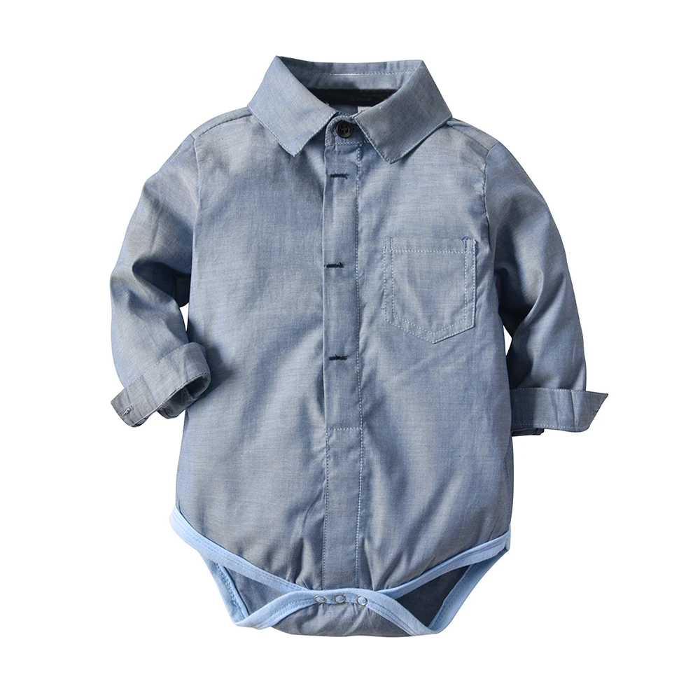 Tem Doger/Весенняя хлопковая одежда джентльмена для маленьких мальчиков рубашка с