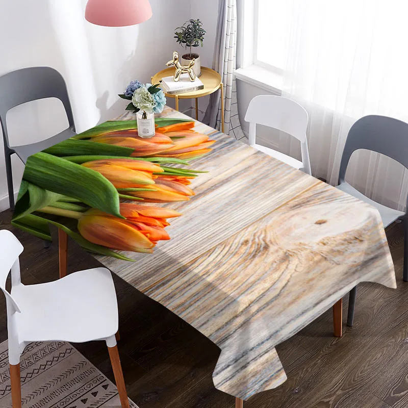 Скатерть 3D с рождественским узором водонепроницаемая ткань для журнального