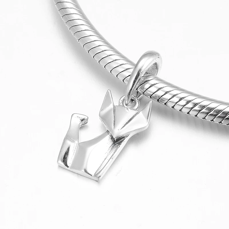 Новые креативные серебряные подвески в форме кошки 925 пробы бусины подходят для