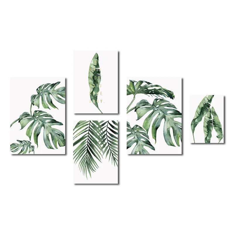 

Poster Green Leaf Plant Cactus Pineapple Flowers Canvas Painting Wall Art Home Decoration for Living Room and Bedroom Frameless