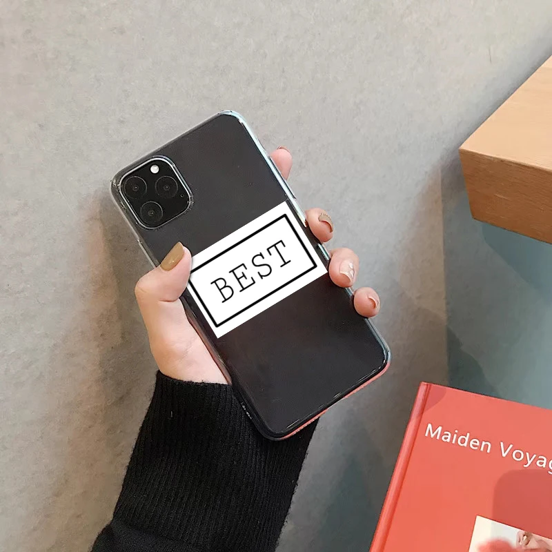 Забавный прозрачный мягкий чехол GYKZ с надписью Best Friends для iPhone 13 12 Pro Max SE2 11 XR X XS 7 8 6