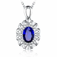elegant women necklace silver 925 jewelry with sapphire zircon gemstone pendant ornaments for wedding party promise bridal gifts