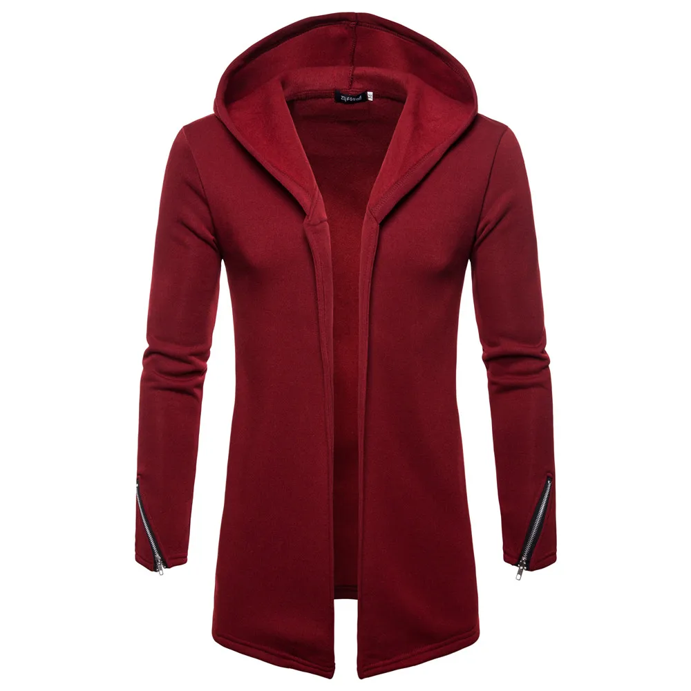 Новый европейский и американский стиль мужской монотонный кардиган с капюшоном