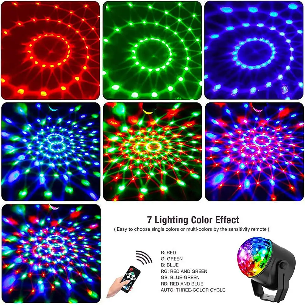 

Миниатюрный светодиодный хрустальный волшебный шар RGB со сценическим эффектом, лампа, лампочка для вечерние, дискотеки, клуба, светильник н...