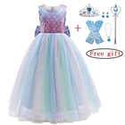 2021 Новое летнее платье для маленьких девочек, Платье для косплея костюм платье принцессы для девочек, детская одежда, карнавальный костюм для детей От 2 до 10 лет